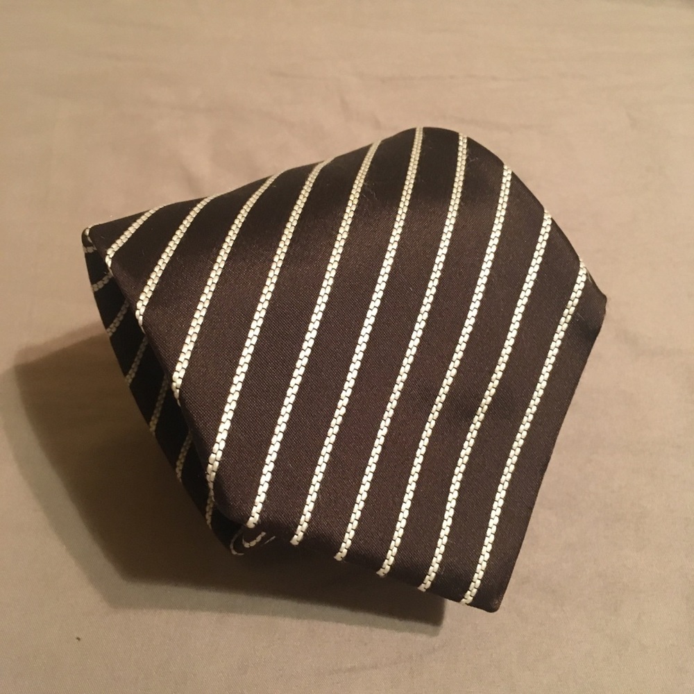 Kiton Napoli Brown Silk Striped Tie